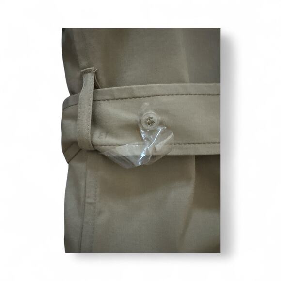 London Fog Coat 40L Tan Maincoat Weatherwear Trench Double Breasted Button - Picture 5 of 14